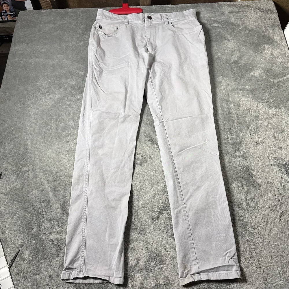 Linksoul Crosby Pants Mens 31/28.5 Light Gray 5 Pocket Twill Stretch Chino